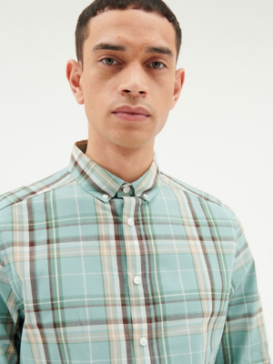 Green Checked Long Sleeve Shirt Men at ASDA