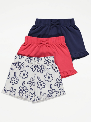 Assorted Frill Jersey Shorts 3 Pack | Baby | George at ASDA