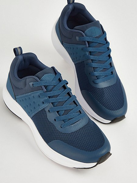 Navy Mesh Contrast Sole Trainers | Men | George at ASDA