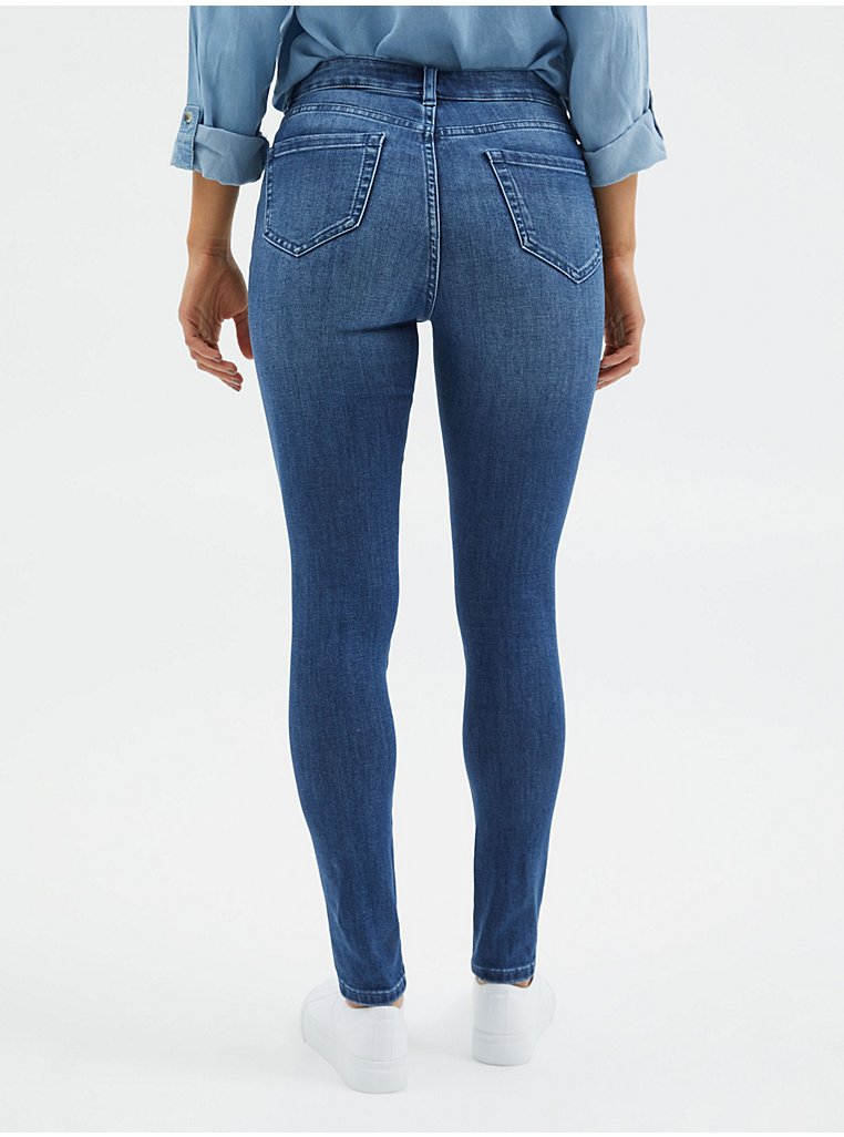 Moda At George Jeggings Size 14 Leg 29 Faded Dark Blue/Black Ladies Denim  Jeans