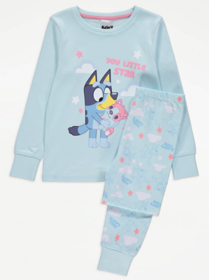 Bluey Star Print Long Sleeve Pyjamas Kids at ASDA