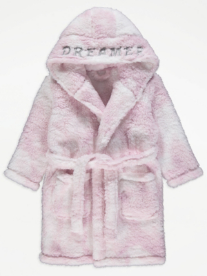 Pink Tie Dye Dreamer Dressing Gown Kids at ASDA
