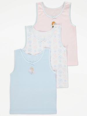 Disney Frozen Character Blue Vests 3 Pack Kids at ASDA