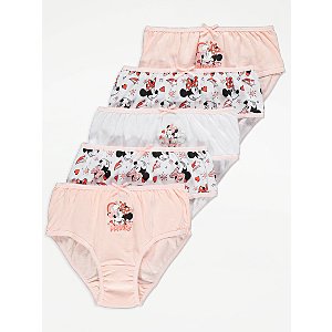 Disney Mickey and Minnie Mouse Pink Knickers 5 Pack | Kids | George at ASDA