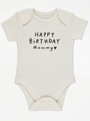 Cream Happy Birthday Mummy Bodysuit Baby at ASDA