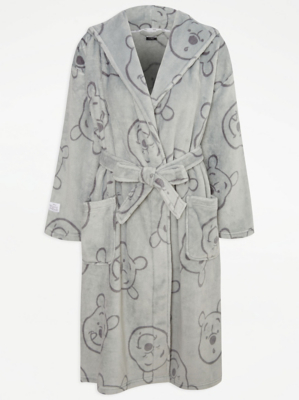 Disney Winnie The Pooh Grey Fleece Dressing Gown Women at ASDA