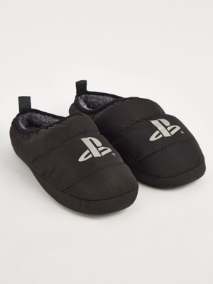 PlayStation Black Padded Mule Slippers Men at ASDA