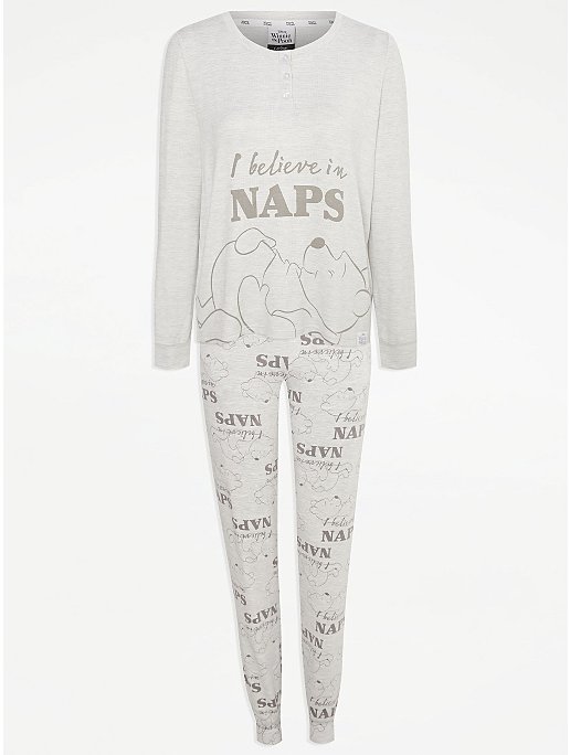 Disney Winnie The Pooh Believe In Naps Slogan Print Pyjamas | Women ...