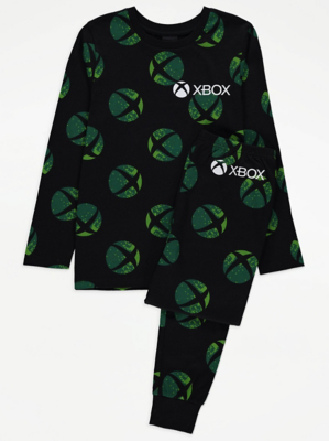 Xbox Black Logo Long Sleeve Pyjamas Kids at ASDA