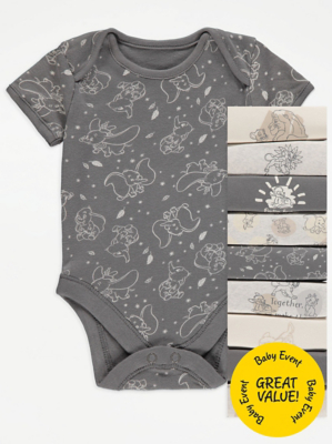 Unisex Disney Assorted Character Print Grey Short Sleeve Bodysuits 10