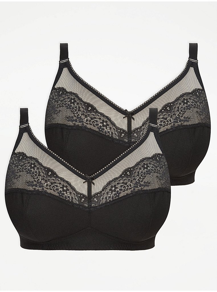 New Ladies' Bra Black Lace Non Wired Full Cup Bra – Worsley_wear