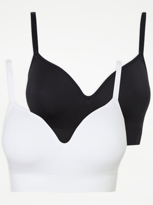 DD+ Longline NonWired Bras 2 Pack Lingerie at ASDA