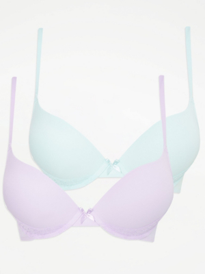 Lace 2 Sizes Bigger Plunge Bras 2 Pack Women at ASDA
