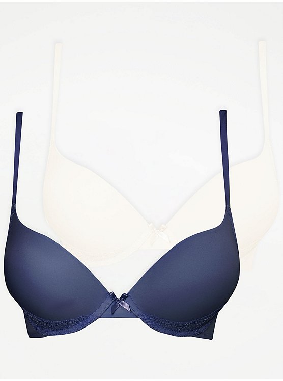 Navy 2 Sizes Bigger Plunge Bra 2 Pack, Sale & Offers