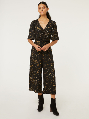 Black Ruch Front Gold Star Jumpsuit Women at ASDA