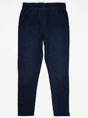 Navy Plain Jeggings Kids at ASDA