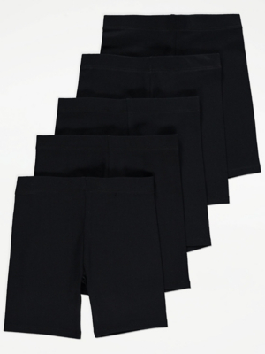 Black Cycling Shorts 5 Pack Kids at ASDA