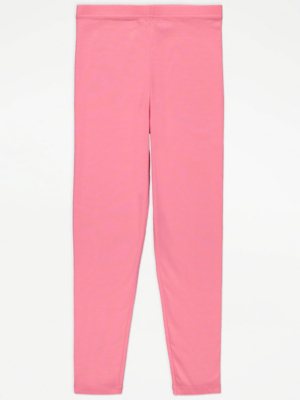 Pink Plain Leggings Kids at ASDA