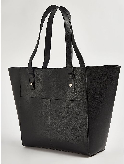Black Faux Leather Tote Bag | Women | George at ASDA