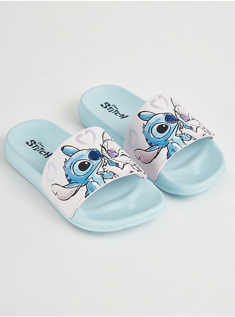 Disney Lilo & Stitch Blue Character Print Sliders | Kids | George at ASDA
