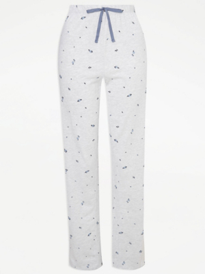 Grey Floral Print Pyjama Bottoms Women at ASDA