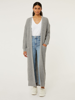 Grey Knitted Maxi Cardigan Women at ASDA