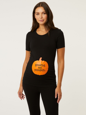 Maternity Growing My Pumpkin Slogan Print TShirt Women at ASDA