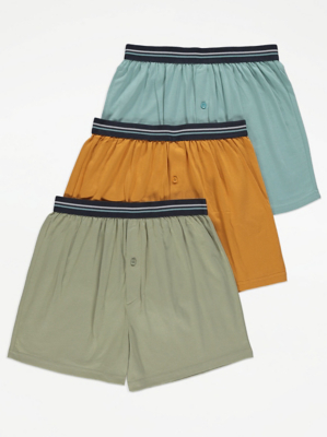 Blue Loose Fit Boxers 3 Pack Men at ASDA