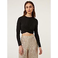 G21 Black Wrap Front Long Sleeve Top | Women | George at ASDA