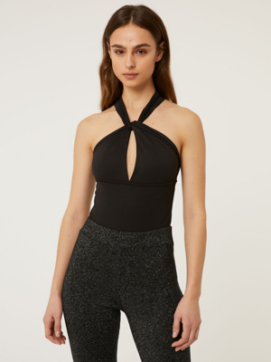 G21 Black Wrap Neck Bodysuit Women at ASDA