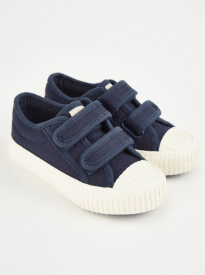 Navy Contrast Canvas Strap Trainers