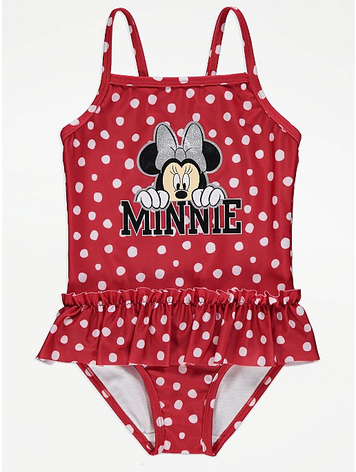 Disney Minnie Mouse Red Polka Dot Swimsuit | Kids | George at ASDA