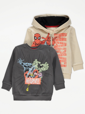 Marvel Superhero Print Zip Up Hoodie and Sweatshirt | Kids | George at ASDA