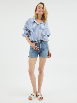 Miley Mid Wash Denim Shorts Women at ASDA