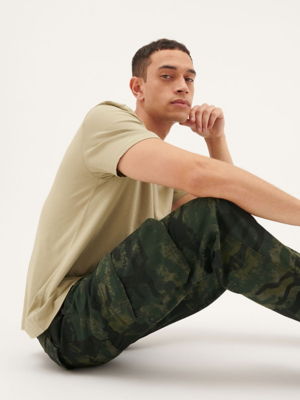 Khaki Camouflage Cargo Trousers Men at ASDA