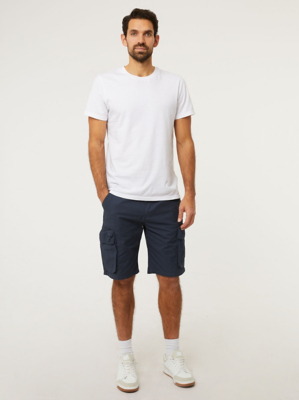 Navy Twill Cargo Shorts Men at ASDA