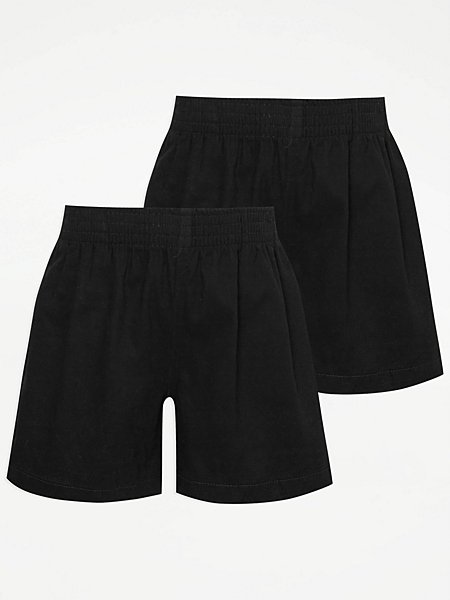 Black School Sweat Shorts 2 Pack | School | George at ASDA