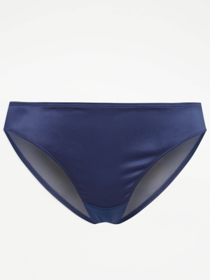 Navy Satin Brazilian Knickers Women at ASDA