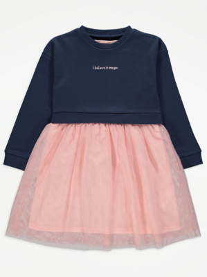 Pink Tutu Dress and Cropped Jumper Outfit Kids at ASDA
