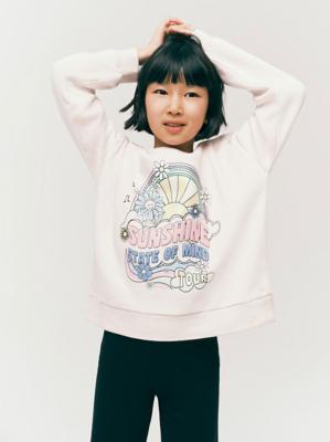 Pink Sunshine State Of Mind Slogan Print Sweatshirt Kids at ASDA