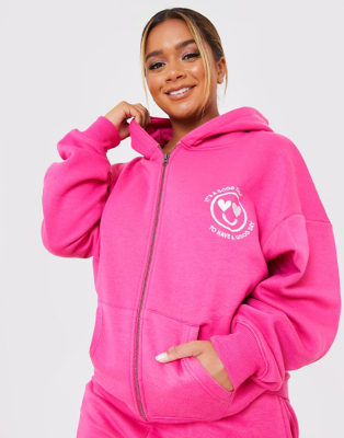 In The Style Pink Embroidered Hoodie | Women | George at ASDA