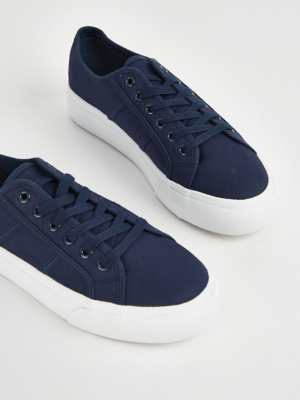 navy flatform trainers
