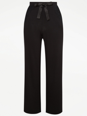 Black Lace Trim Pyjama Bottoms Women at ASDA