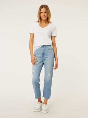 chase distressed straight leg jeans | wine main image 1