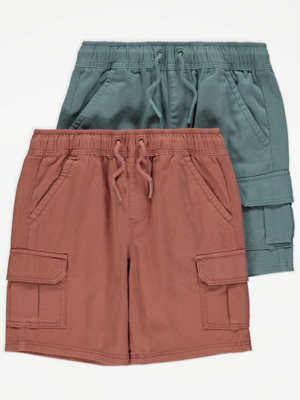 Assorted Cargo Shorts 2 Pack Kids at ASDA