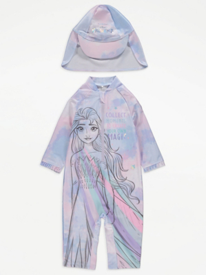 Disney Frozen II All In One Swimsuit and Hat Kids at ASDA