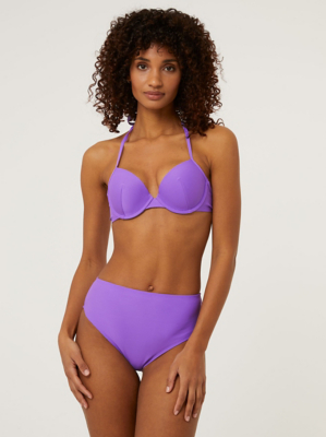 Purple High Waisted Bikini Bottoms Women at ASDA