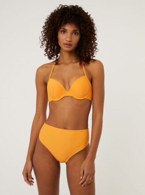 Orange Bandeau Bikini and High Waisted Bottoms Set at ASDA