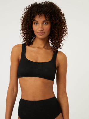 Black Textured Bikini Top Women at ASDA