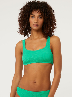 Green Textured Bikini Top Women at ASDA